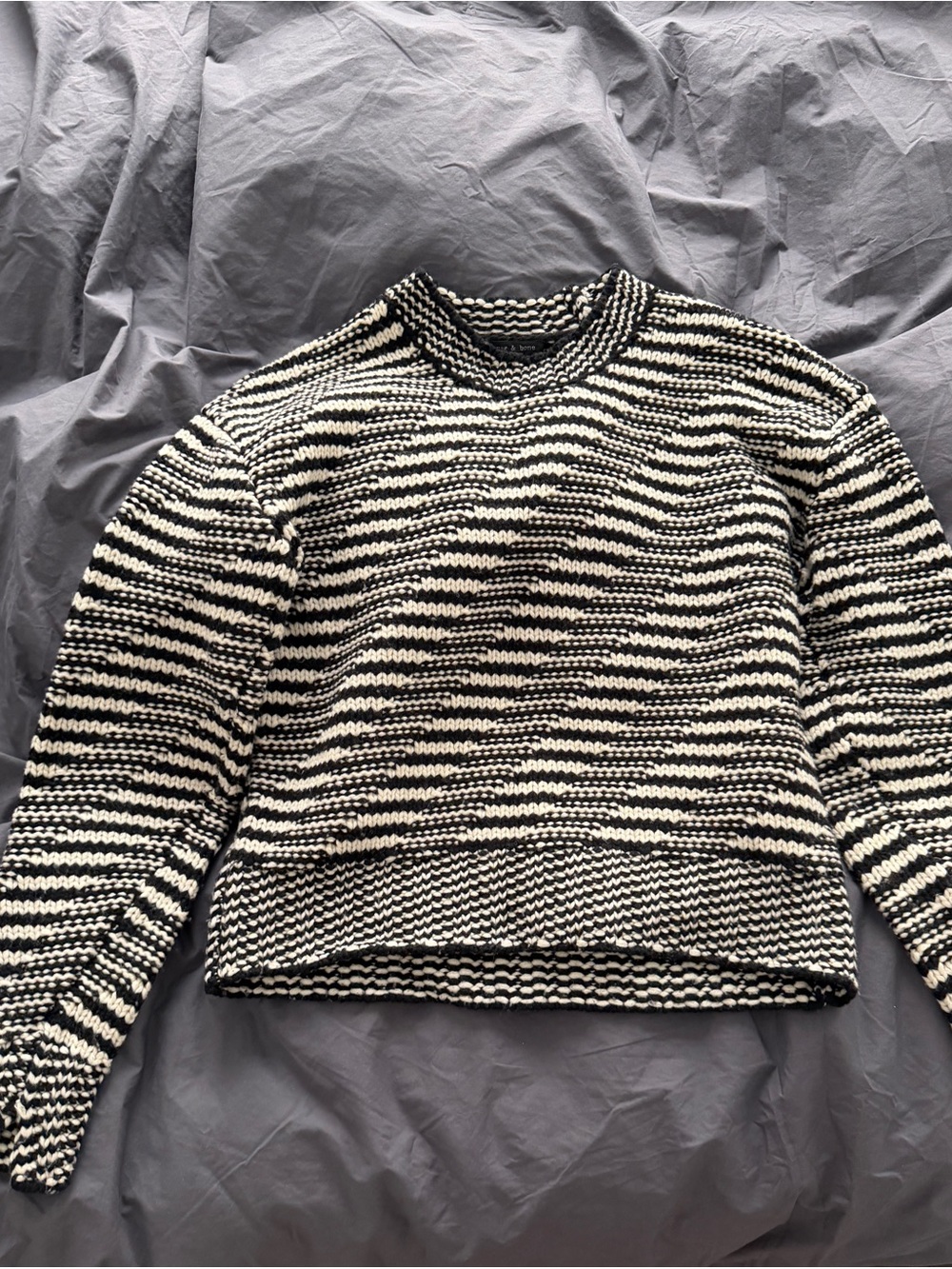 Rag & Bone Black & Cream Striped Knit Sweater - Women